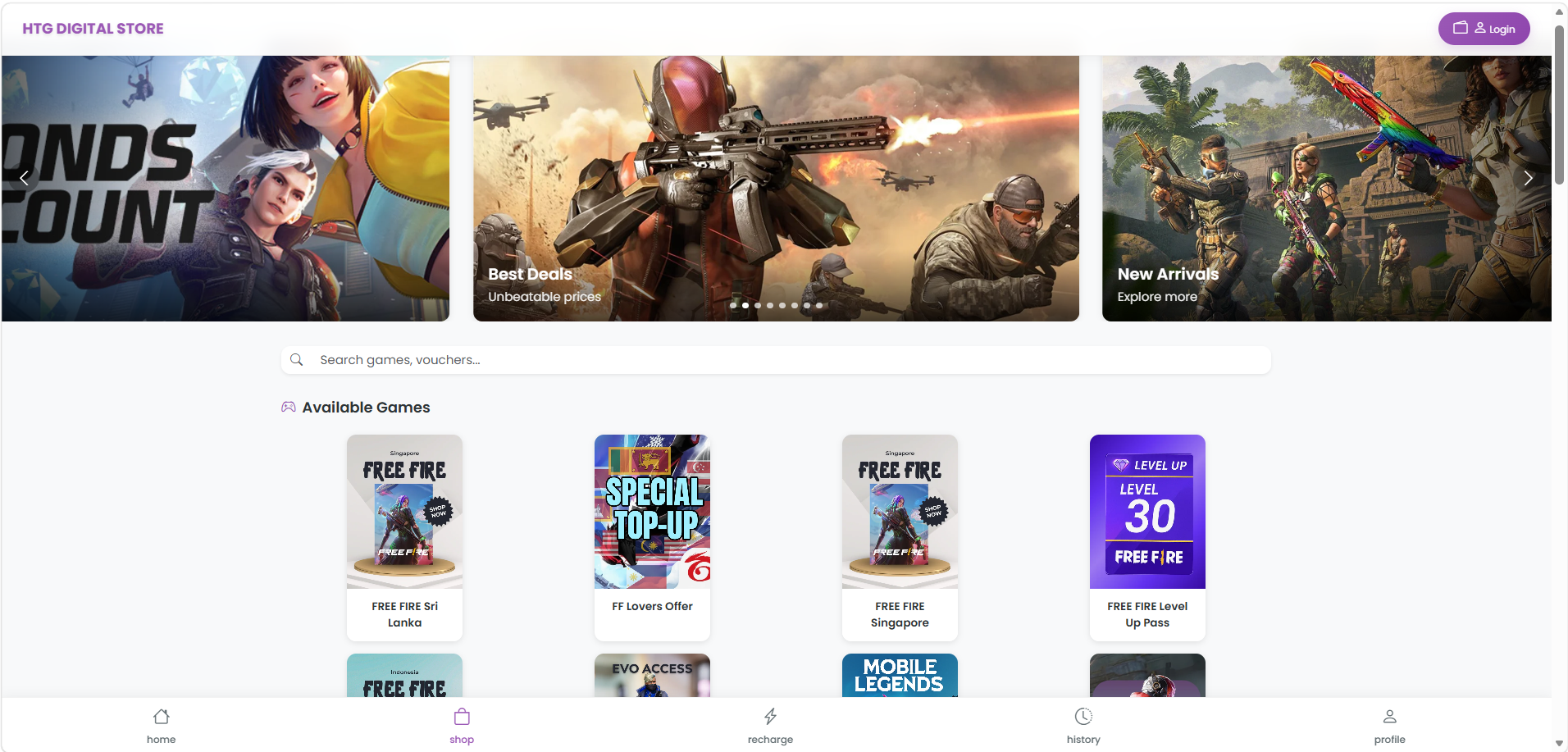 HTG TopUp Commerce Platform gallery image
